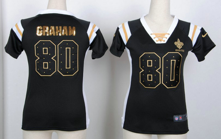 Nike NFL New Orleans Saints #80 Graham Women Jersey - Click Image to Close